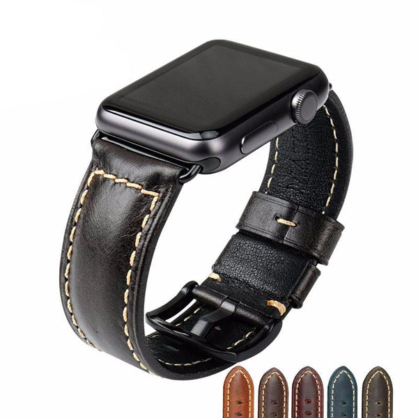 Wax Leather Watch Strap