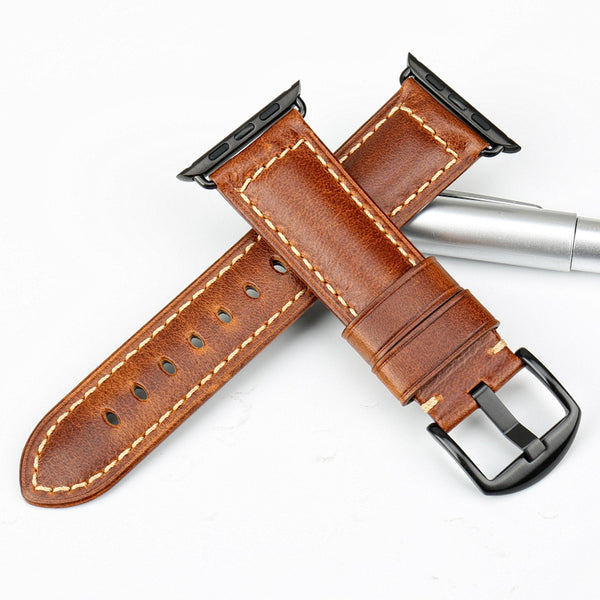 Wax Leather Watch Strap
