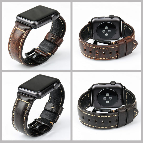Wax Leather Watch Strap