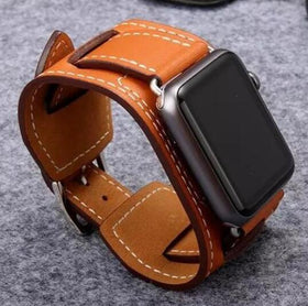 Leather Loop Link Watch Strap