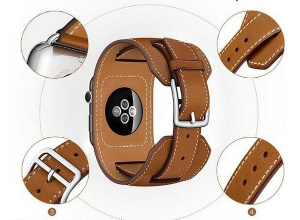 Leather Loop Link Watch Strap