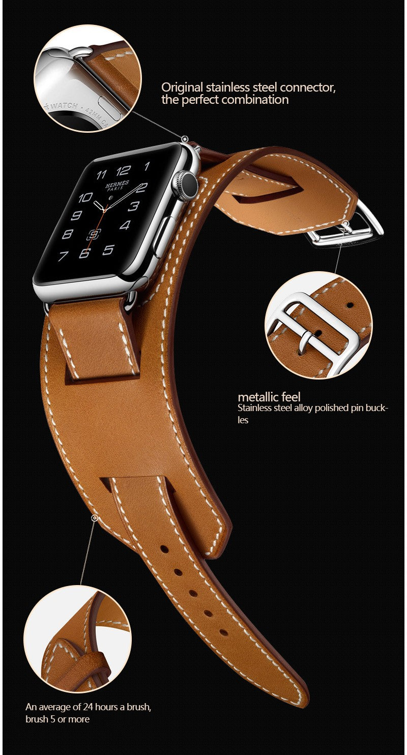 Leather Loop Link Watch Strap