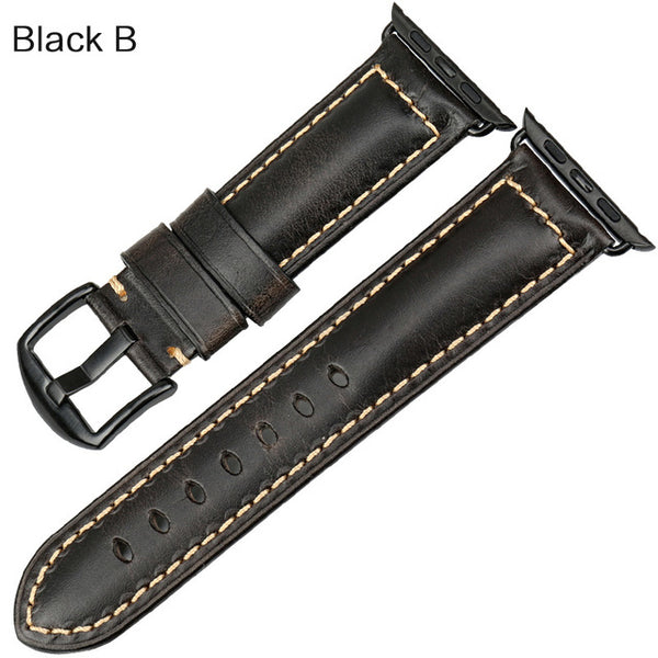 Wax Leather Watch Strap